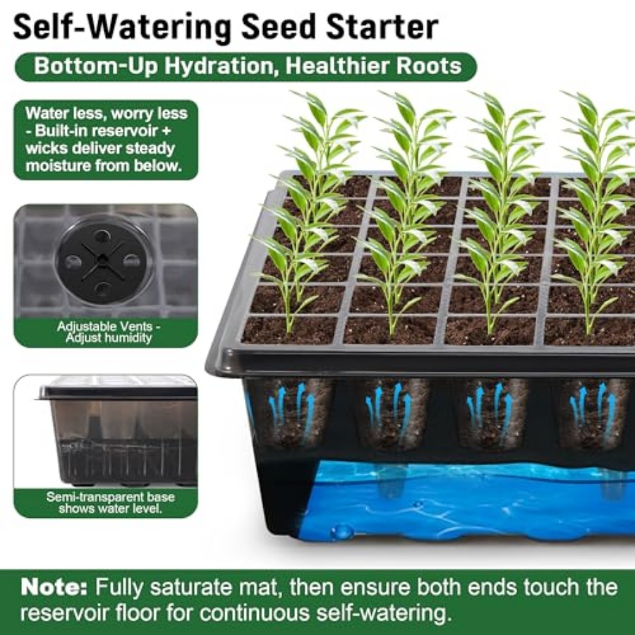 60-Cell Self-Watering Seed Sta - Seedling Heat Mat recension och pris